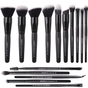 Professional Makeup Brushes ZOREYA Makeup Brushes 15Pcs Makeup Brush Set Premium Synthetic Powder Foundation Contour Blush Concealer Eye Shadow Blending Liner Make Up Brush Kit