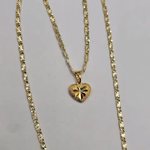 heart necklace small zise 18"inches regular Gold-plated