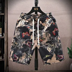 European ice silk casual shorts men's trendy brand summer thin outer wear 2025 new men's sports beach five-point pants