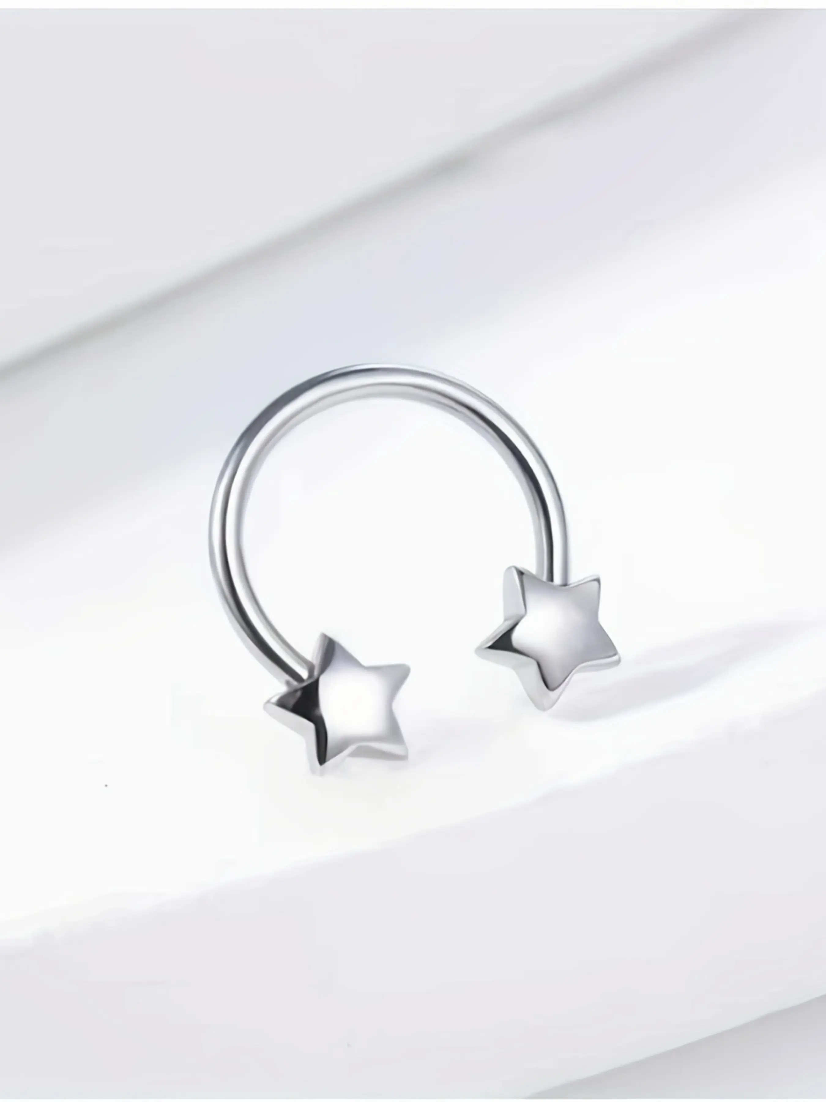 Septum Ring Star Septum Jewelry Cartilage Earring Spiral Piercing Jewelry Steel Tragus Earring Daisy Earring Nose Hoop Steel Septum Earrings for Men and Women