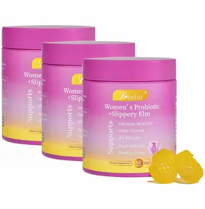 3 Botte LEEFAR Her Probiotics Gummies MA- All in One Solution with Slippery Elm and Prebiotics & Lactobacillus Probiotic Blend for Women's pH Balance and Dryness Hawaiian Pineapple Gummies Dietary Supplement