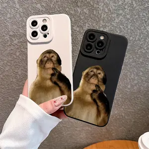 Cute Monkey Pattern Phone Case , TPU Soft Silicone , Fully Protected and Shockproof For iPhone 17 16 15 Pro Max 14 13 12 11 X Plus Air Mini Funny MEME