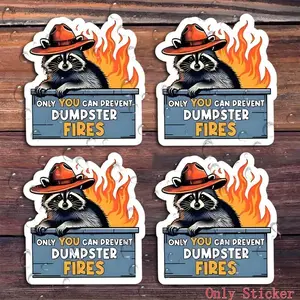 Cartoon Raccoon Design Car Sticker Bumper Sticker, Truck Car Decal, 4pcs/set Waterproof Self Adhesive Decor Paper, Decor Sticker for Gift Greeting Card Water Bottle Laptop Phone