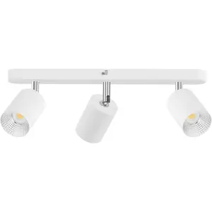 3 Light Track Lighting Kit, Ceiling Track Lighting Flexibly Rotatable Light Head, Track Lighting Fixtures Ceiling for Kitchen, Living Room, Bedroom, GU10 Bulb Not Included(White)