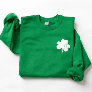 St. Patrick's Day Shamrock Sweatshirt, Irish Shamrock Sweatshirt, Saint Patricks Day Sweatshirt Women, St Patricks Hoodie, St Paddys Sweater - LORA ATCHER