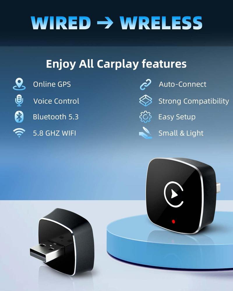 【YURNLV】2026 New Wireless CarPlay Adapter - Fast Connection for iPhone & Android | Hands-Free Calling
