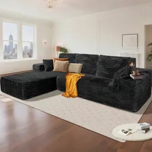 RicenPotato 105'' Plush Cloud Sectional Couch, Boneless L Shape Couch With Deep Seat, Sectional Sofa, Living Room Sofa, No Assembly Required, Minimalist Modular Couches Sleeper For BedroomApartment Lounge,Sofa De Sala, Couch, Sofa Cama, Muebles Para Sala