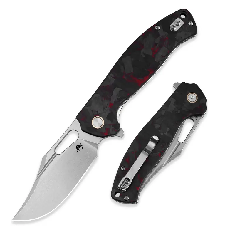 Klaken Vapor J388, D2 Steel Blade With Crushed Carbon Fiber Handle Pocket Folding Knife for Daily Utility Use