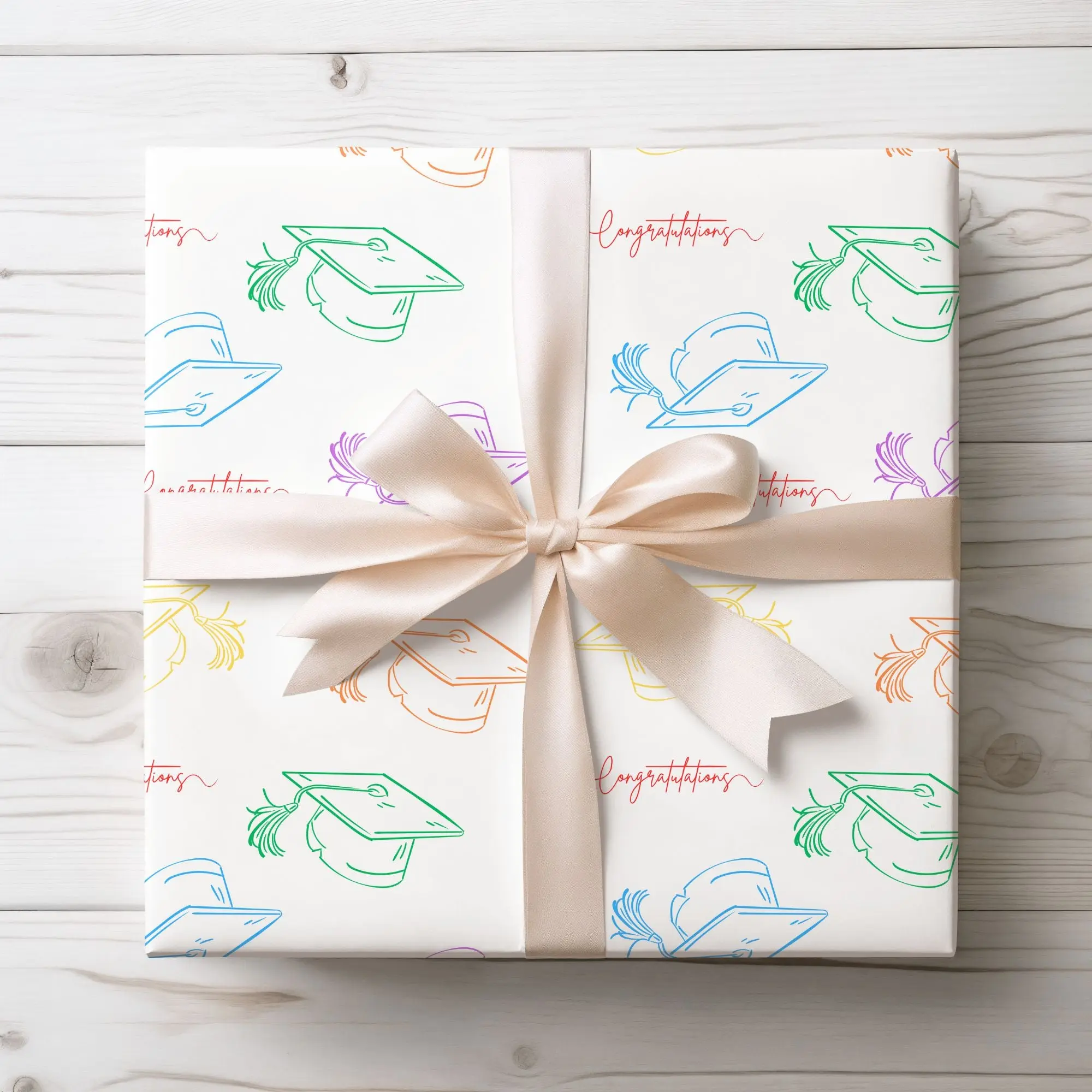 Rainbow Congratulations Wrapping Paper