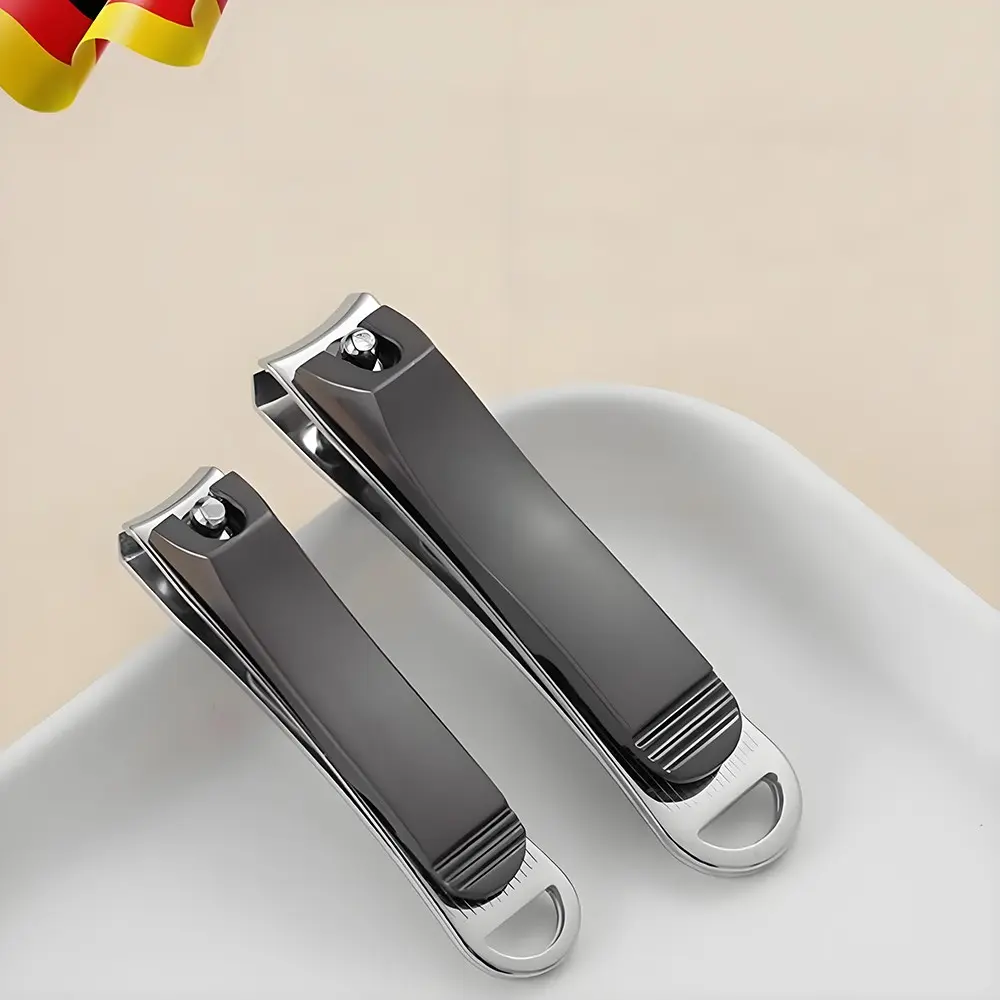 Stainless Steel 2-Piece Durable Nail Clipper Set, Professional Nail Care Tool for Precise Fingernail & Toenail Grooming, Daily Manicure Accessory Nail Clippers