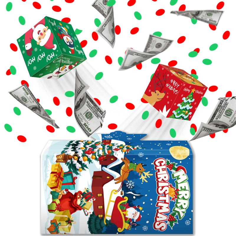 1-Pack Christmas Surprise Gift Box Explosion for Money, Pop Up ...