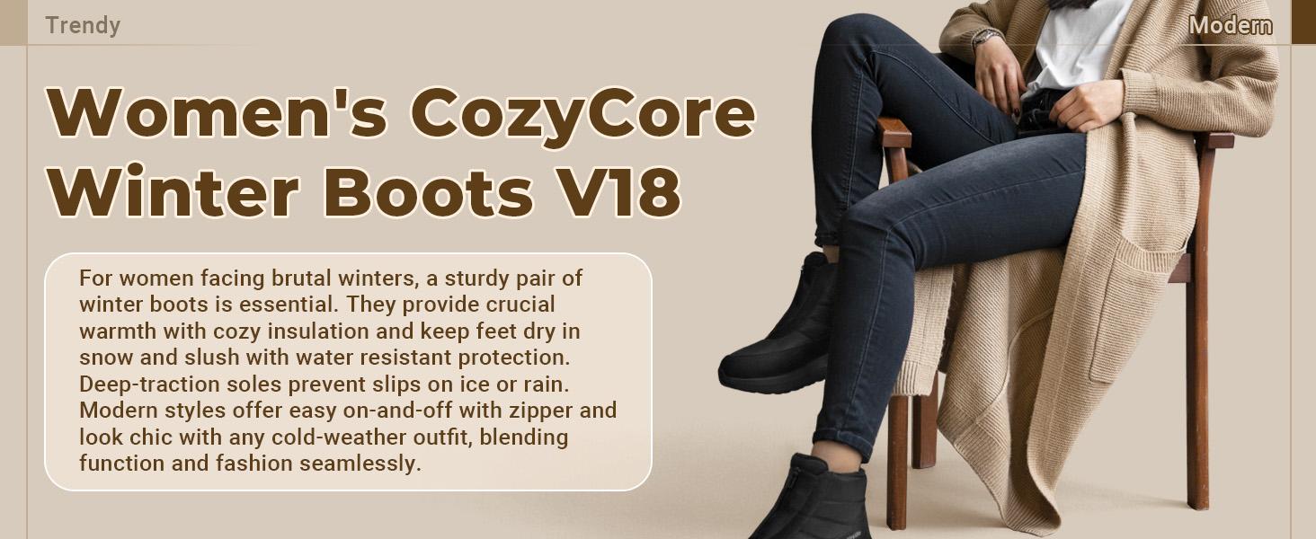 FitVille Women's Extra Wide Winter Boots Zipper Warm Insulated Snow Boots for Women Wide Width, Water Resistant, All-Day Comfort