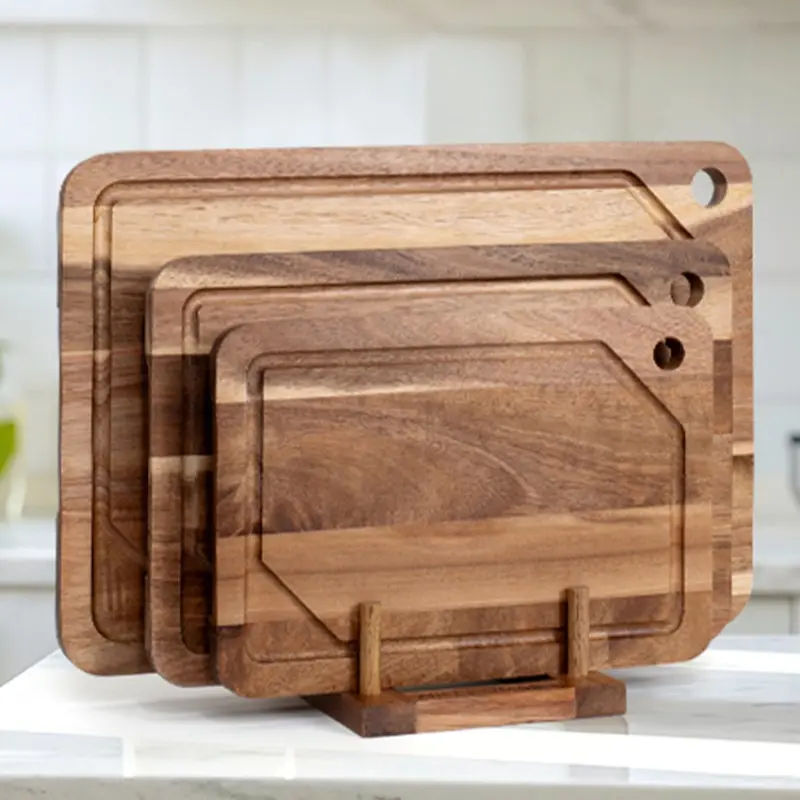Wooden Set, Three-Piece Kitchen Utensils, Durable Wood Material, Ideal for Chopping Vegetables & Fruits, Easy Maintenance Design, Wooden Cutting Boards, Kitchenware