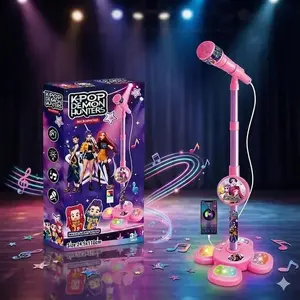Microphone Toy, Karaoke Machine Toy with Light, Singing Machine Toy, Music Toy for Kids, Birthday Gift for Girls and Boys