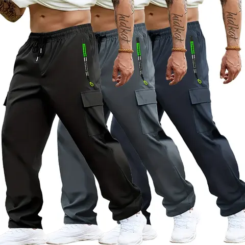 3-Pack Daily & Commute Cargo Pants - Multi-Pocket, Breathable Micro-Stretch, Multi-Colors, Plus Size, Wrinkle-Resistant Unisex Trousers Fit pantalones para hombre pants for men cargo pants for men work pants men Fit,sohochic