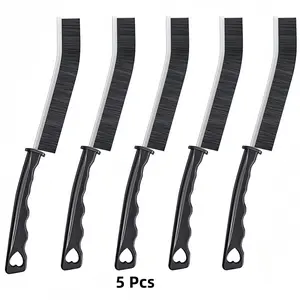 AOOEPTR 5 Pcs Crevice Cleaning Brush Set - Small Plastic Brushes for Home Bathroom Tiles, Windows, Toilet Lids & More - Non-Slip Handle, Deep Cleaning Tools for Household Items