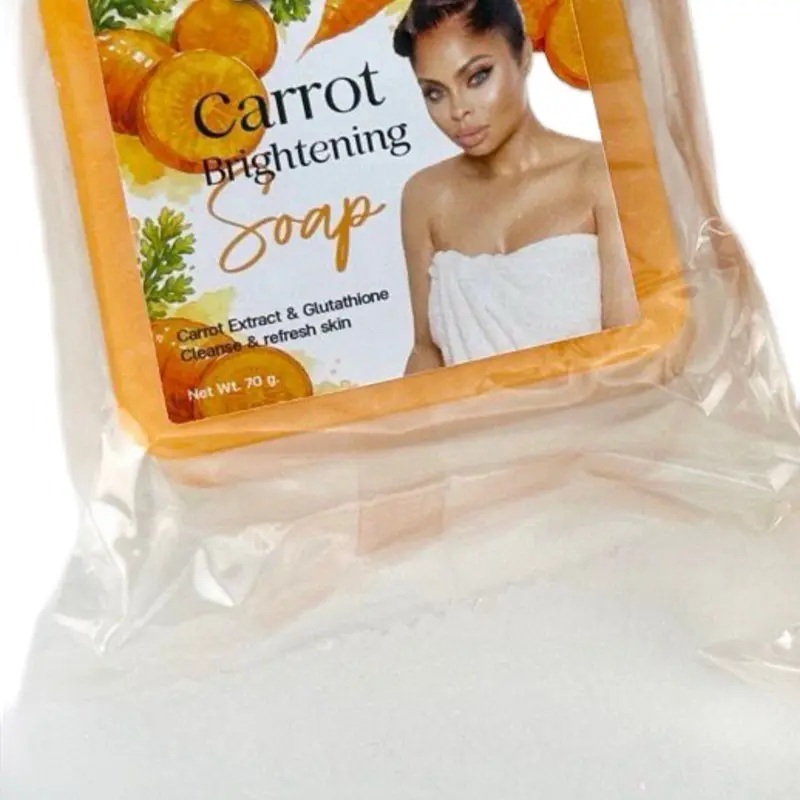 Carrot Brightening Soap with Carrot Extract & Glutathione for Facial Skin Repair 70g Facial Cleansing Facial Wash Cleanser