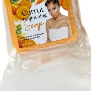 Carrot Brightening Soap with Carrot Extract & Glutathione for Facial Skin Repair 70g Facial Cleansing Facial Wash Cleanser