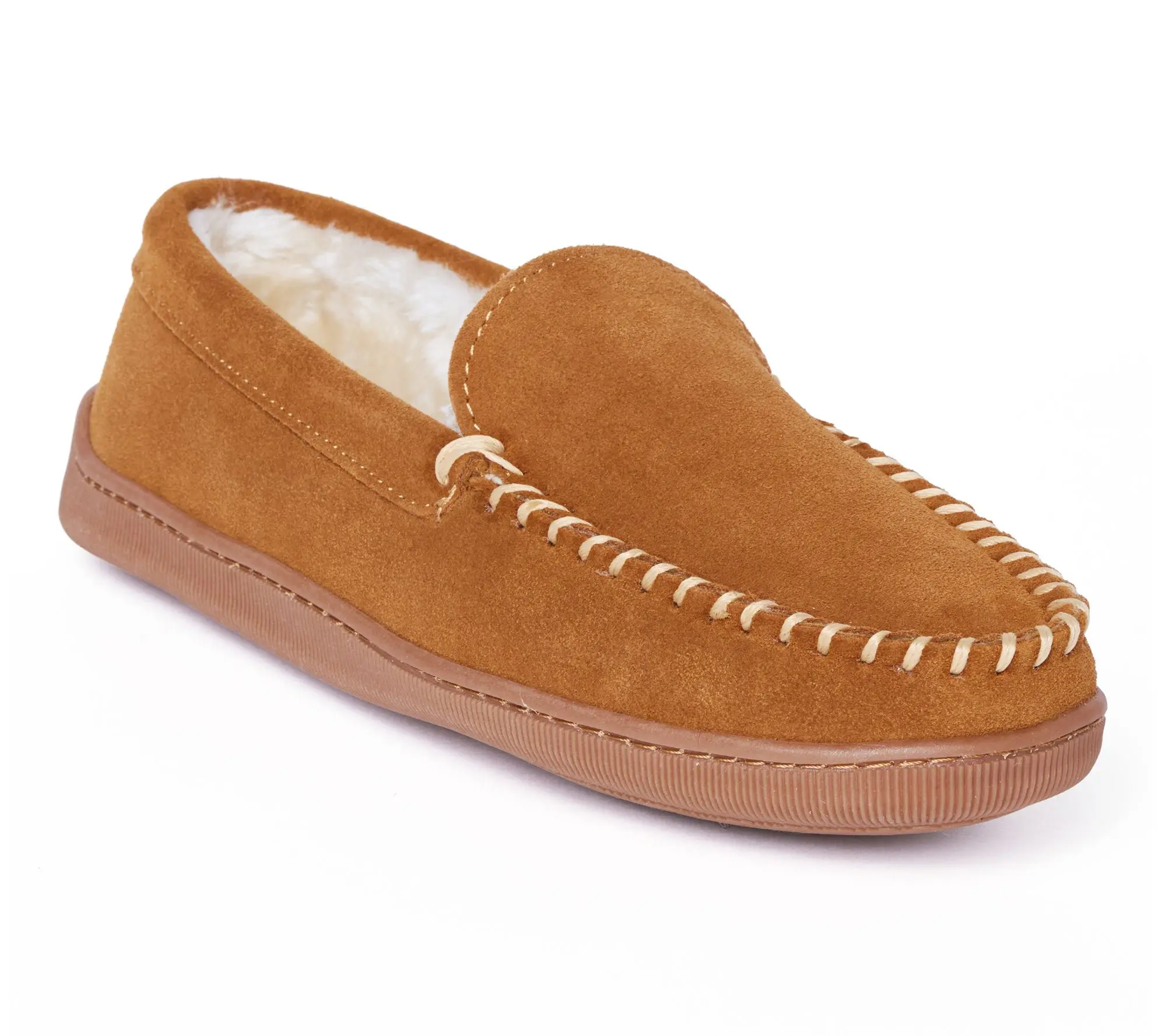 Minnetonka Men's Suede Pile Lined Hardsole Slippers Minnetonka Men's Suede Pile Lined Hardsole Slippers