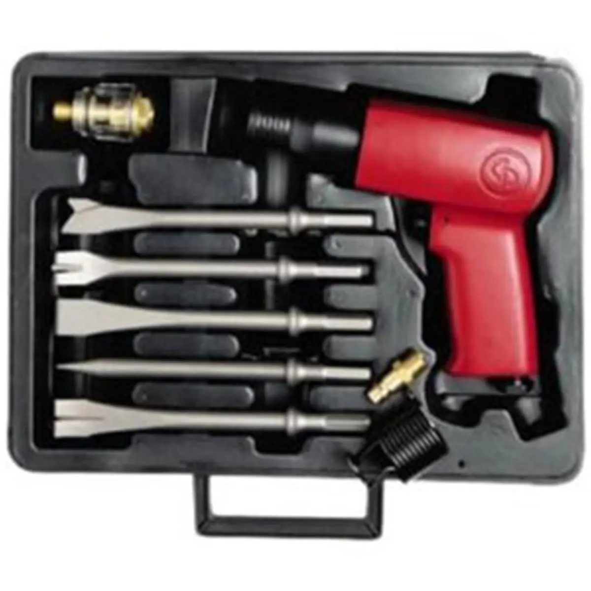 Air Hammer Kit, 6.2 lbs Hand Tool with Chisels, 2300 Blows Per Minute, 19 mm Bore, 6.4 mm Cold Rivet Capacity, 10.2 Mm Chisel Rivet Set Shank, Metal Chisels