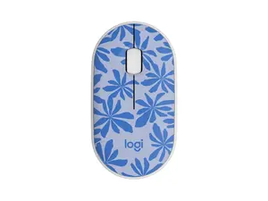 Logitech M340 Wireless Mouse with Limited Edition Prints  USB Receiver and Silent Clicks  Portable Wireless Mouse for Laptop  PC  Windows  Chrome  Surface - Blue Floral