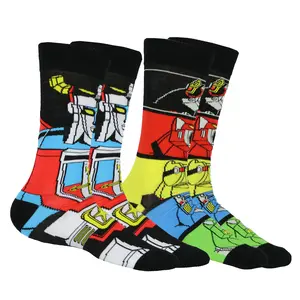 Voltron Socks Men's Legendary Defender Robot Lions Mechs Adult Mid-Calf Classic Fit Crew Socks 2 Pairs (Fits Shoe Size 6-10)