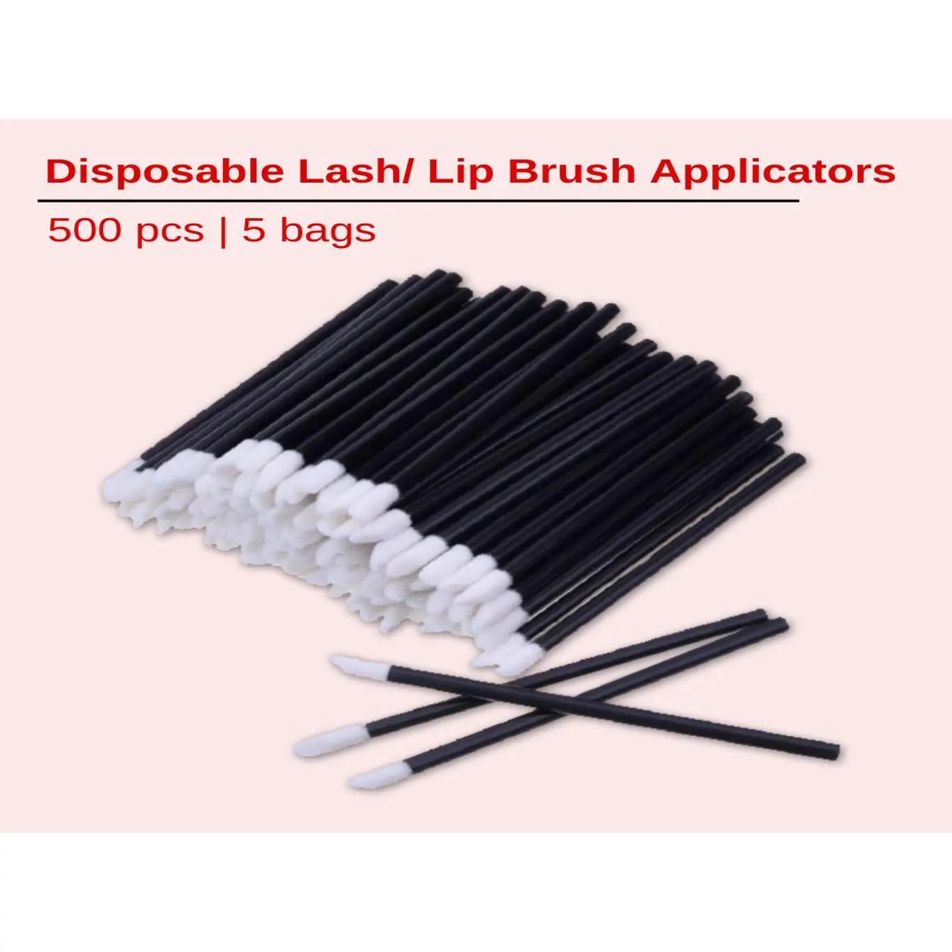 Disposable Lip Brush Applicators, 500-Piece Bulk Pack Makeup Wands for Lipstick & Lip Gloss, Professional Beauty Tools