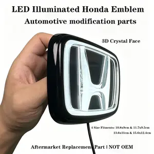 Dynamic LED Illuminated Emblem Light, Universal Fit for AllHonda Models, Front & Rear Glowing Logo Badge withAnimation, Car Exterior Modification Accessory Suitable forHonda Accord Fit Civic Odyssey CRV Car Logouminous LEDRear Tail Car Logo Light