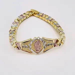 VIRGIN MARY beautiful bracelet three colors GOLD PLATED 7"inches