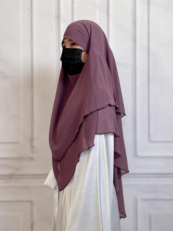 19 Colors Short Chiffon Khimar for Muslim Fashion, High-Quality Fabric for Adults & Kids, Modest Wear for All Seasons