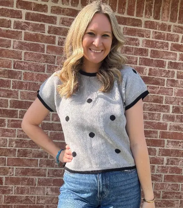 Gray Polka Dot Sweater