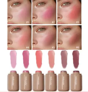 Cream Blush stick, Natural-Looking Matte Finish Makeup Blush stick, Hydrating Long Lasting Lightweight Blendable Blush for cheeks
