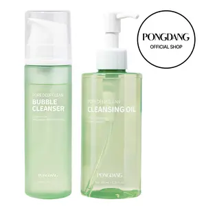 [PONGDANG] Pore Deep Clean Cleansing Oil & Bubble Cleanser Duo | Makeup, Blackhead & Sebum Control | Double Cleansing Routine for Sensitive and Acne-Prone Skin | Korean Skin Care