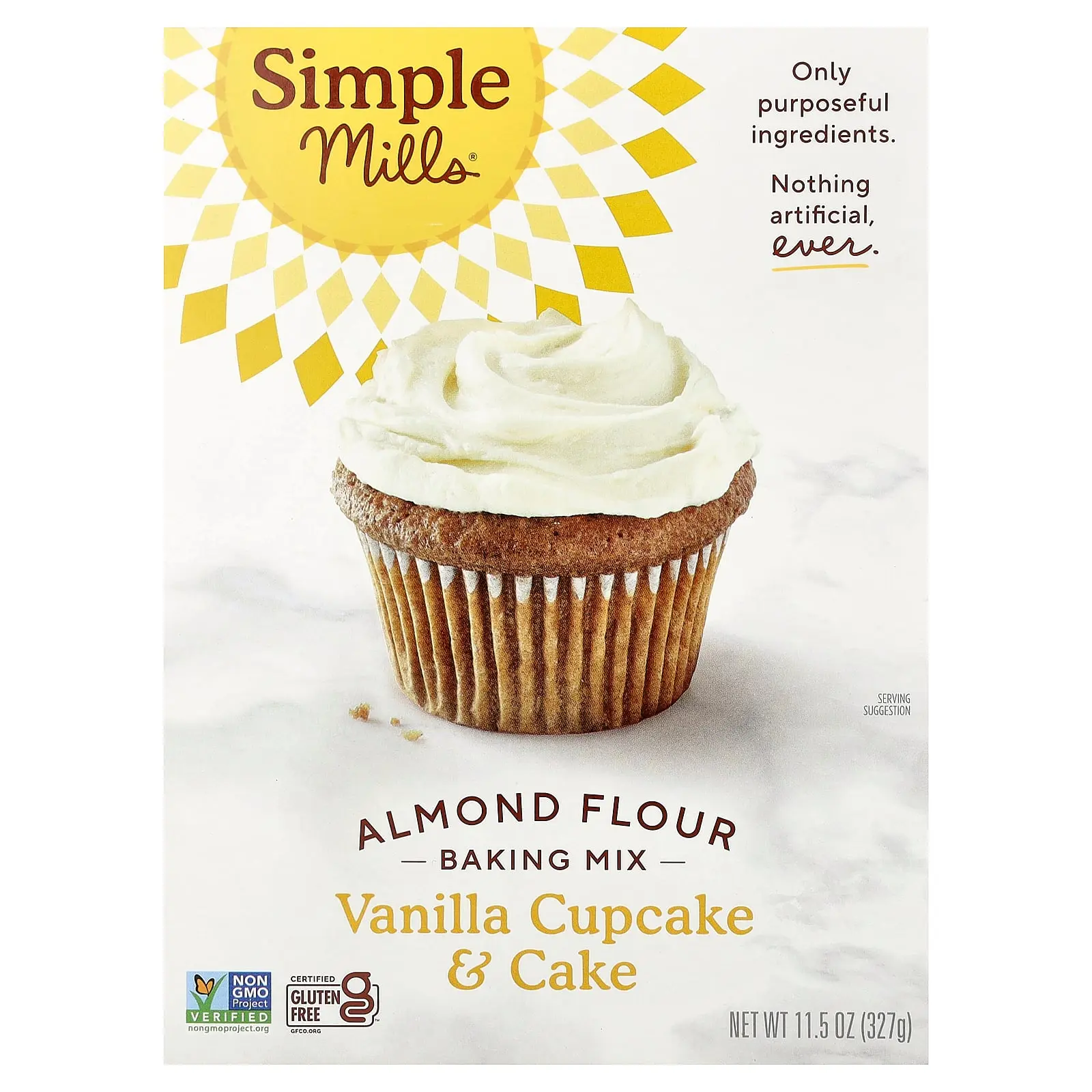 Simple Mills Almond Flour Baking Mix, Vanilla Cupcake & Cake, 11.5 oz (327 g)
