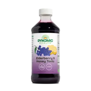 Dynamic Health Elderberry & Honey Tonic Immune Support Syrup with Organic Elderberry Juice & Honey, Antioxidant Wellness Supplement, No Artificial Flavors, Kosher, 8 fl oz