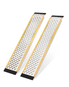 2Pcs 57 in Aluminum Lawn Mower Ramps for Shed, Sturdy Anti-Slip Loading Ramps with Punch Plate Surface, 800 LBS Capacity - 9 in Wide, 57 in Long