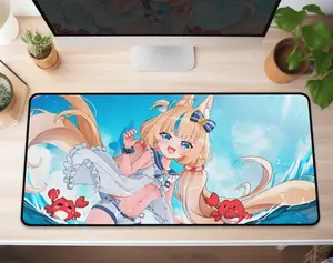Sameko Saba Desk Mat – Kawaii Shark VTuber Anime Gaming Mouse Pad, Deskmat for Keyboard, Non-Slip Otaku Desk Setup Gift