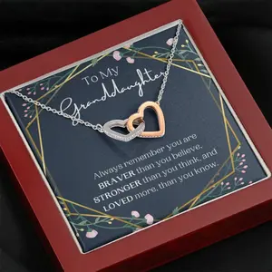 Interlocking Hearts Necklace, Always Remember You Are Loved, Birthday For Granddaughter, To My Granddaughter Necklace, Present From