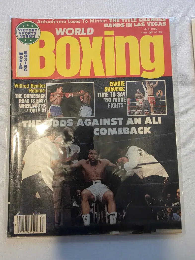 1980 July World Boxing Magazine Muhammad Ali Shavers Wilfred Benitez Minter