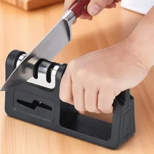 4-in-1 Diamond Ceramic Tungsten Steel Knife Sharpener Portable Kitchen Tool Kitchenware Professional Sharpening Stone Durable Manual Scissors Metal Polisher Safe Efficient Edge Repair Multi-Layer Whetstone Household Kit