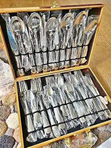 24 Pcs Mirror Polished Stainless Steel Cutlery Set for 4