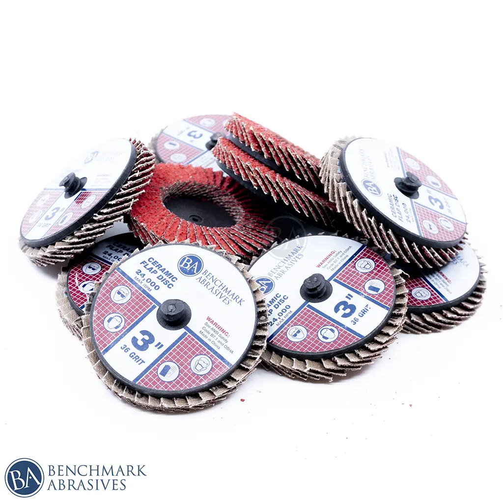3" Mini Ceramic Flap Discs, Quick-Change Grinding Tool for Metalworking Applications