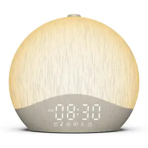 ecozy Sunrise Alarm Clock, White Noise Sound Machine, [Updated Material] Alarm Clock for Bedrooms, 26 Soothing Sounds, 17 Night Lights, Bluetooth Speaker, Bedside Lamp, Sleep Audio, Sunrise Wake-Up Light for Heavy Sleepers, Adults, Kids