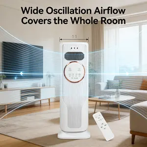 Bladeless 2-in-1 Heater Fan Combo, Ice Water Cooling Breeze, 3 Fan Speeds 2 Heat Modes, Remote Included for Year-Round Use