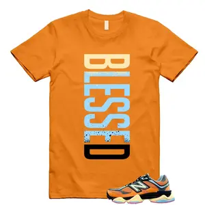 9060 Sun Glow Team Sky Blue Orange Black T Shirt Match VERTBLS, 9060 Sun Glow Outfit, Graphic Tees, Womenswear Top T-Shirt