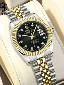 Luxury Vintage Men's Watch, Steel Band, Analog Quartz Movement, Waterproof Business Style, High Aesthetic Appeal