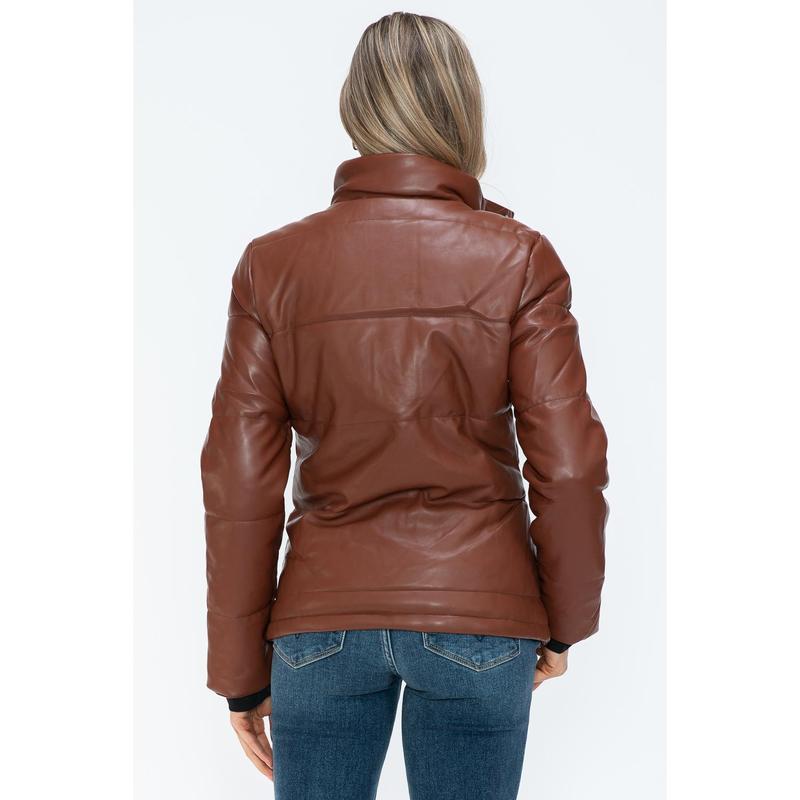 YMI Pocketed Zip Up Turtleneck Puffer Jacket