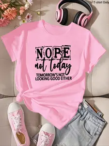 Women's Letter Print Round Neck Sports Tee, Casual Short Sleeve Crew Neck T-shirt for Daily Outdoor Wear, Ladies Sportswear for All Seasons, Top,  T Shirts for Women