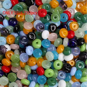 250pcs 6mm Glass Beads, Flat & Round Loose Beads on Spool, Candy Colors, DIY Jewelry Making, Diy Jewelry Decoration, Beading Making, Craft Accessories, Handmade Projects, Bead Assortment