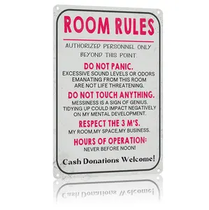 Room Sign For Teen Girls Bedroom Door Decor Teen Boy Room Signs Girl Room Rules Signs Dorm Wall Accessories Cool Things For Teens Funny Metal Tin Sign Gaming Decor 12 * 8 Inch, Home Decoration, Decorative,summervibes